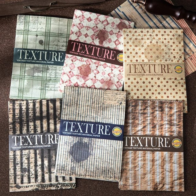 30 Stück Journal GO Scrapbook Bastelpapier mit gewebtem Muster in Multicolour, mattes Texturpapier für Collage und Junk Journal - Bild 1
