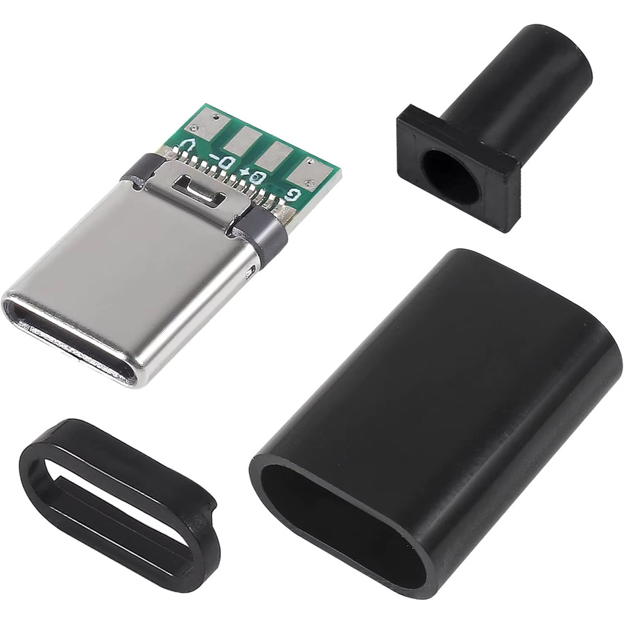 AOKIN 20er-Pack USB-C-Stecker USB 3.1 Typ-C Lötadapter mit Leiterplatte für die Kabelreparatur, schwarz - Bild 4
