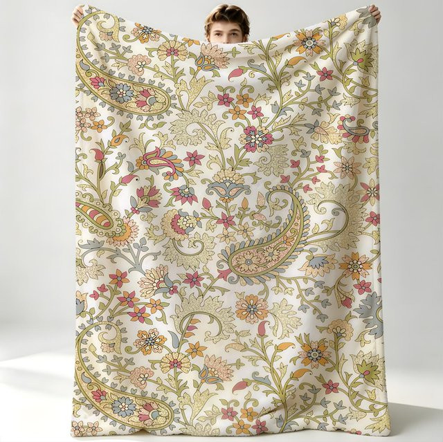JMG Household Supplies Kuscheldecke mit Paisley-Muster in Multicolour, weiche Fleece-Decke für Sofa und Bett, B/H: 70 x 100 cm - Bild 1