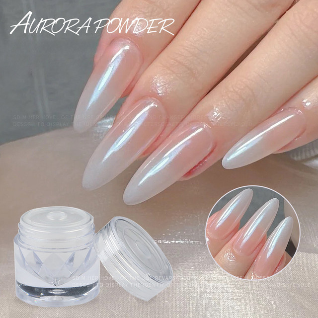 JUMEWZC Nagelpulver, Mondlicht-Weiß, Glänzend, Unisex - Bild 1
