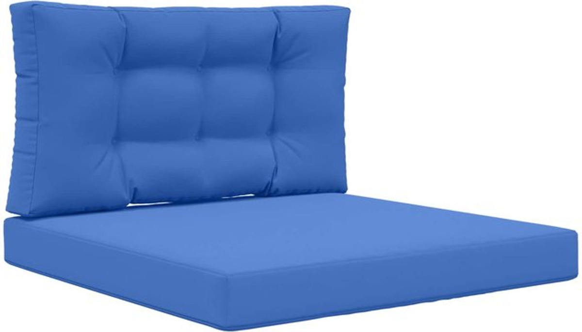 vidaXL Set aus 2 quadratischen Sofakissen für draußen aus Polyester in Blau, 80 x 80 cm - Bild 1