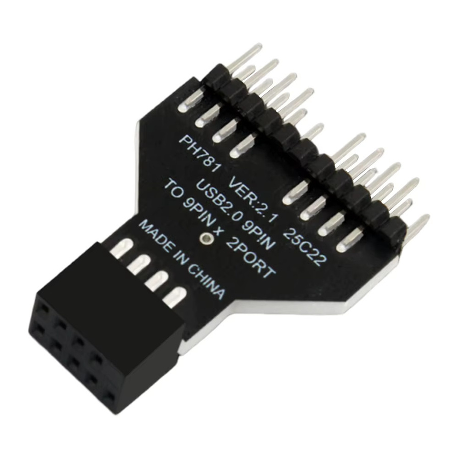 VODOOL USB 2.0 auf USB 3.0 Verlängerungskabel Adapter, 9-Pin auf 19-Pin Motherboard Header Splitter für Frontplatten-Steckverbinder, Schwarz - Bild 2