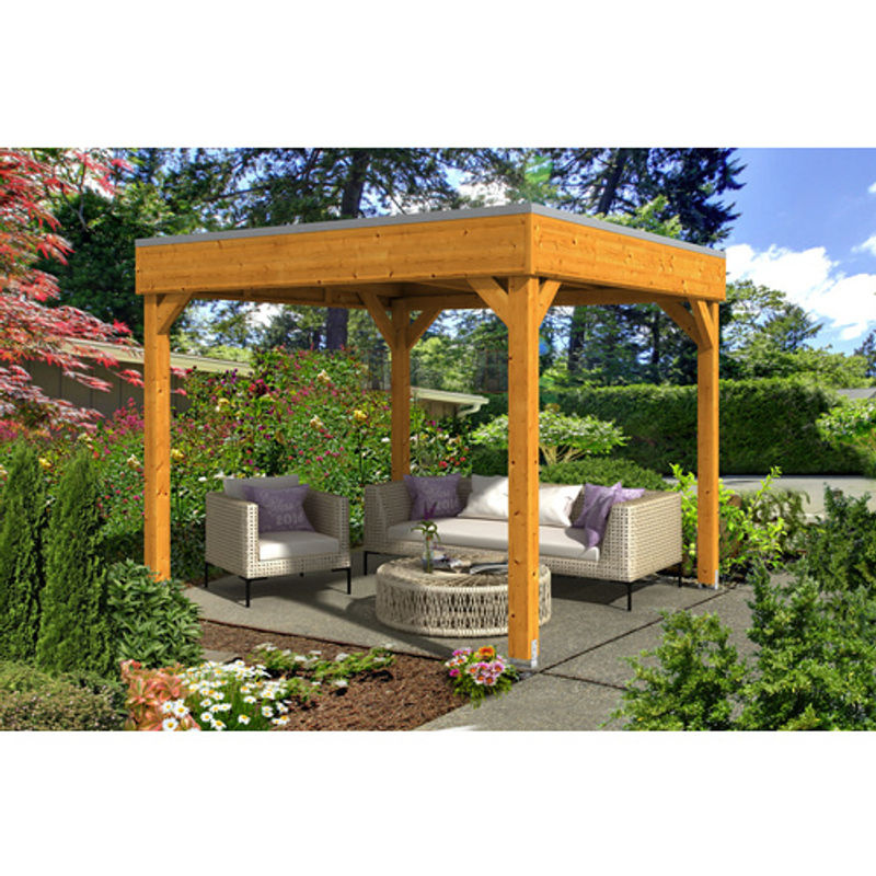 Skan Holz Pavillon Toulouse aus Fichtenholz in Eiche Hell, beige, B/T/H: 294 x 294 x 244 cm - Bild 2