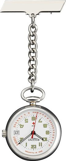 Regent Taschenuhr, Quarz, Edelstahl, Silber, 31 mm, Unisex - Bild 1