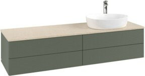 V&B Waschtischunterschrank Antao mit Frontstruktur in Grau, B: 160 cm, T: 50 cm - Bild 1