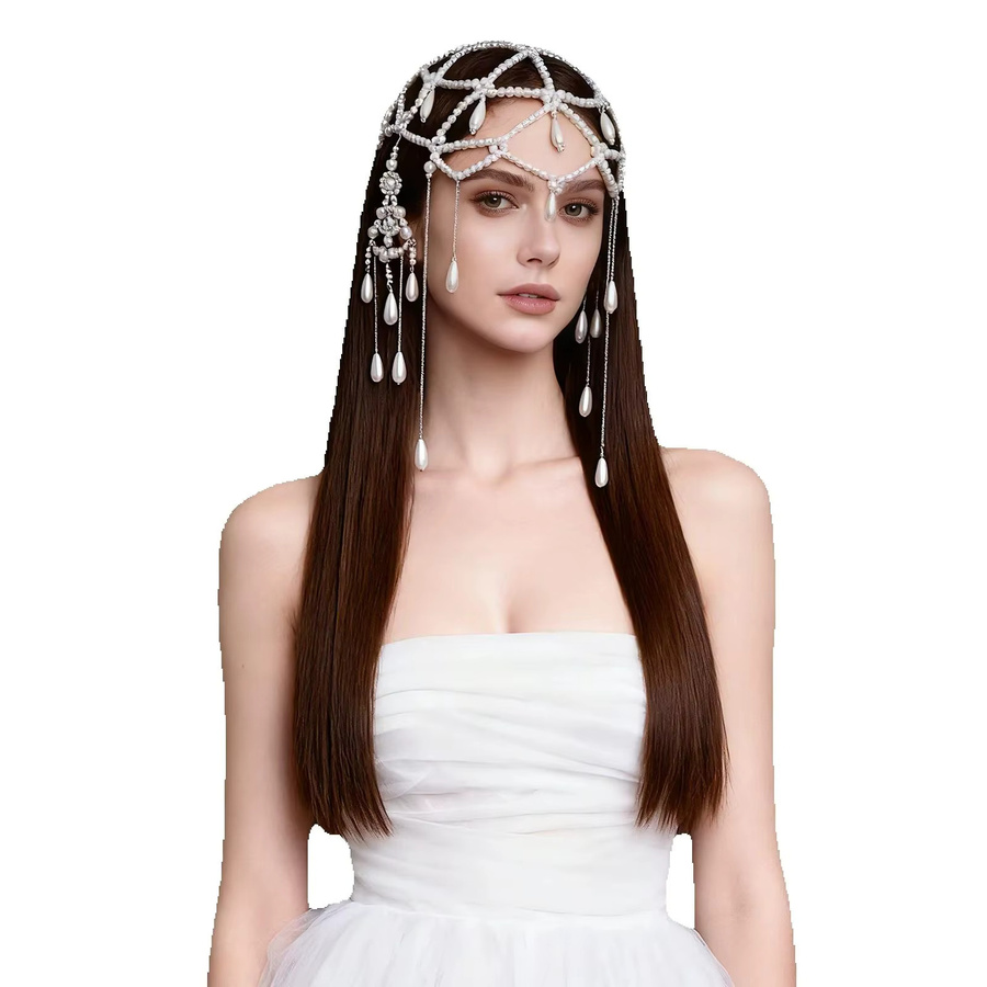 TOPQUEEN Kopfschmuck, Perlen-Fransen-Stirnband, Unisex - Bild 5