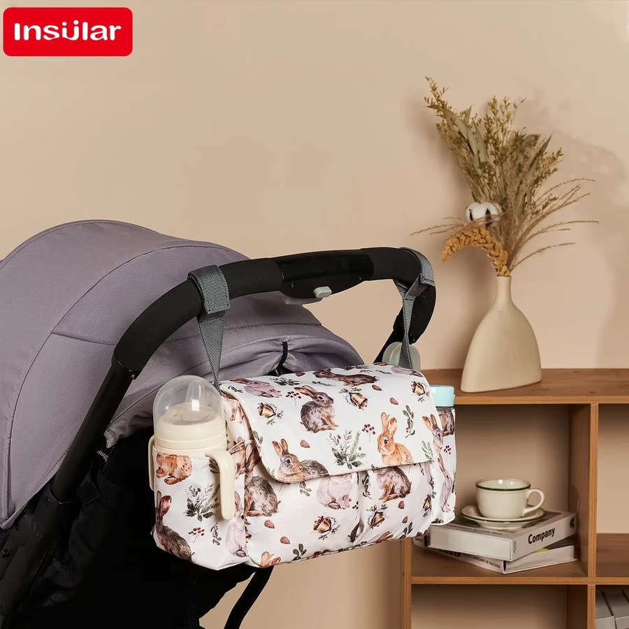 Wasserdichte Cartoon Windeltasche als Kinderwagen Organizer und Zubehör für Buggys in Multicolor - Bild 2