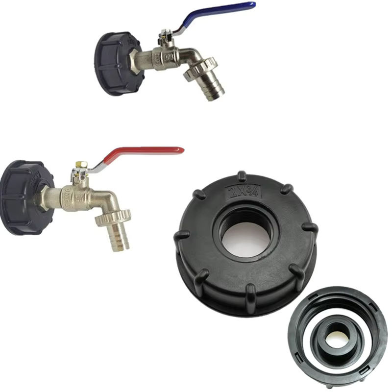 CHITOP IBC-Tankhahn-Adapter S60x6 Grobgewinde auf 1/2'' 3/4'' 1'' Anschluss als Ersatzventil für 1000L Tanks und Gartenhäuser - Bild 4