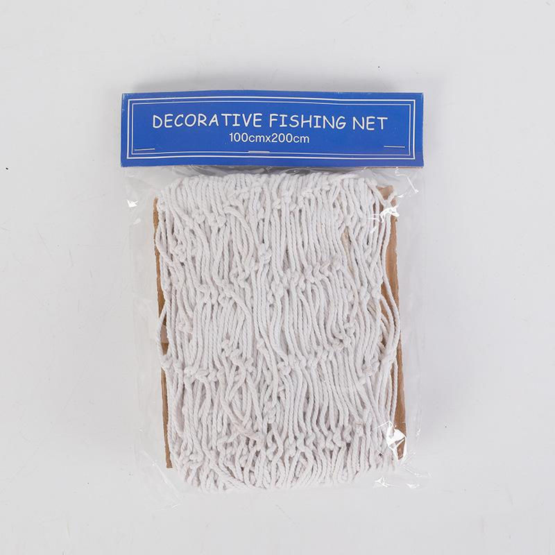 Dekoratives Fischnetz von TianJinGeErLiShangMaoYouXianGongSi in Blau und Weiß mit Muscheln im maritimen Stil als Wandbehang - Bild 1