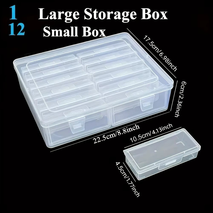 Mehrzweck-Bastelorganizer mit 6 oder 12 Fächern aus Kunststoff, transparent, ideal zur Aufbewahrung von Perlen, Schmuck und Zubehör für Diamantmalerei - Bild 4