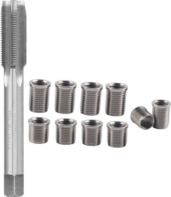 WALFRONT Reparatur-Set für Zündkerzengewinde mit M10x1,5 Gewindebohrer und M12x1 Schraube in Silber - Bild 1