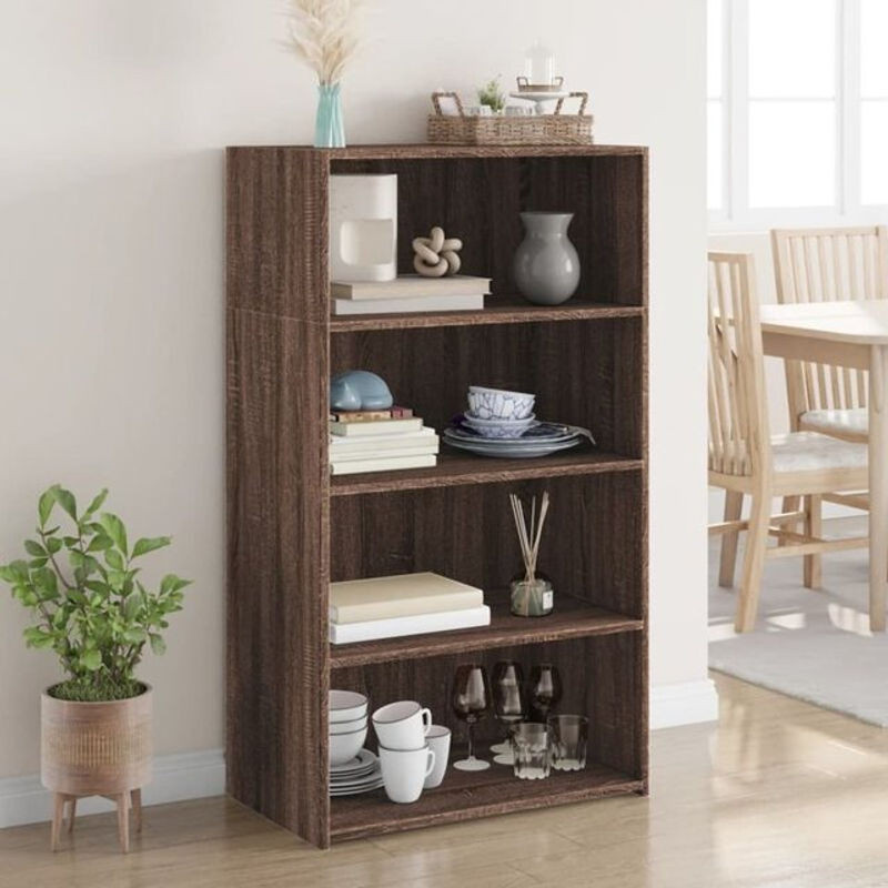 Vidaxl Highboard in Braun mit Eichen-Optik aus Holzwerkstoff, B/T/H: 70 x 41 x 124 cm - Bild 1
