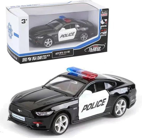 Linyi toy car Mustang Polizeiauto, Sportwagen Modell, 1:36, Metall, ab 14 Jahre