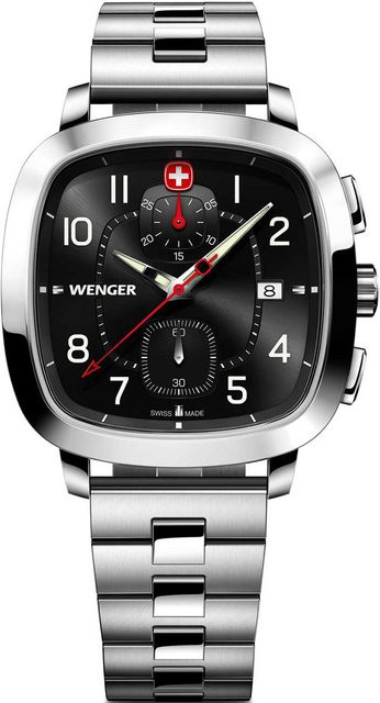 Wenger Chronograph, Quarz, Edelstahl, Schwarz, 40 mm, Herren - Bild 1