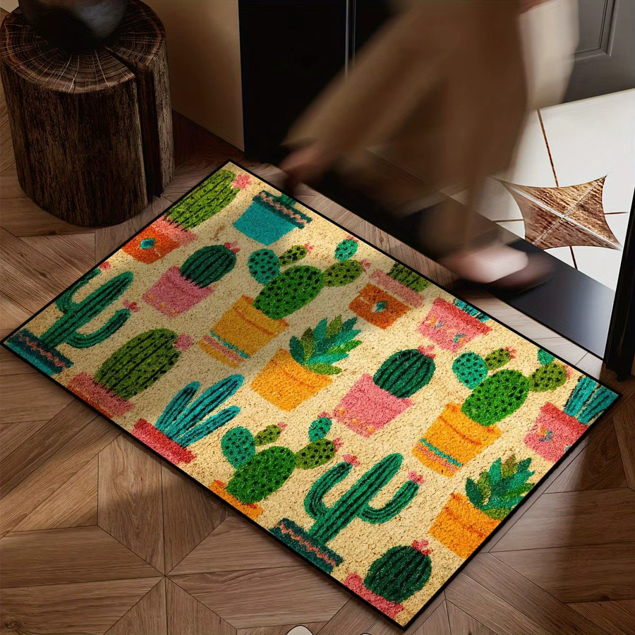 VIKAMA Bunter Kaktus-Teppich als waschbare Bodenmatte in Multicolour - Bild 3