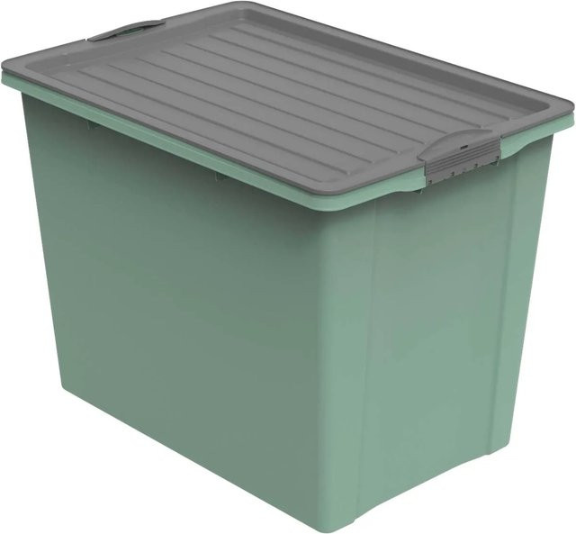 Rotho Stapelbox Compact A3 mit Rollen, Grün - Bild 1