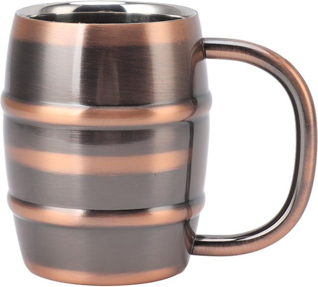 CosyHome Bierkrug aus Edelstahl mit doppelschichtiger Isolierung in Schwarz - Bild 1