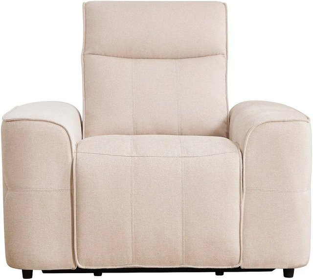 Vente-unique Relaxsessel Scamoco in Beige aus Chenille-Stoff mit Armlehnen, Breite: 110 cm - Bild 1