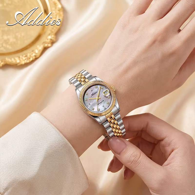 ADDIES Paar-Armbanduhr, Quarz, Edelstahl, Saphirglas, Unisex - Bild 1