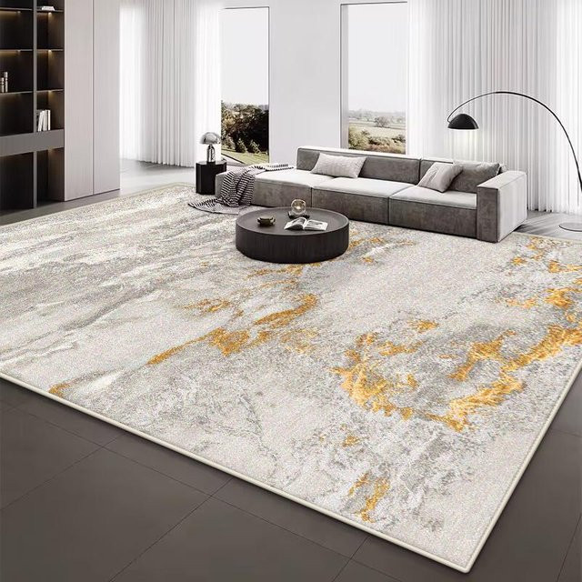 JGJG Moderner Plüschteppich mit abstraktem Design, rutschfest und pflegeleicht, B/T: 200 x 250 cm, Mehrfarbig - Bild 1