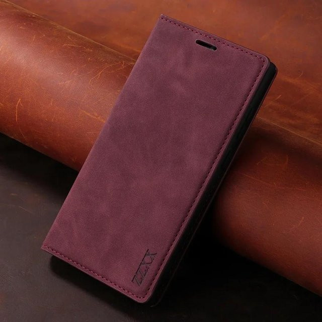 Magnetische Lederhülle als Geldbörse für Samsung Galaxy A-Serie in Purple - Bild 1