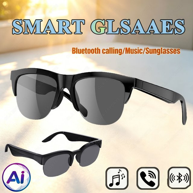 Ola Esporte Smart-Brille für Herren mit Bluetooth 5.3, Anti-Blu-ray Stereo-Headset in Schwarz mit Touch-Musiksteuerung und Dual-Lautsprechern - Bild 1