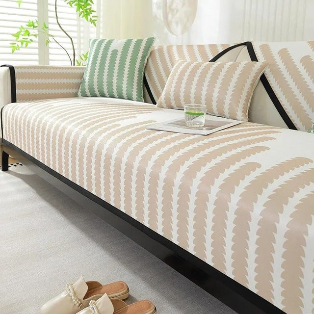 Rutschfester Sommer Sofabezug aus Eis-Seide in Schwarz, kühles Gefühl für dein Sofa, B/B: 70 x 70 cm - Bild 1