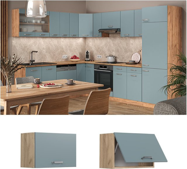Vicco R-Line Hängeschrank Küchenschrank modern Eiche Blau Grau B: 60 cm, H: 40 cm, T: 31 cm - Bild 1