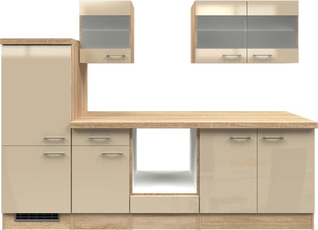 Flex-Well Küchenzeile Nepal in Braun und Beige ohne Elektrogeräte, Breite: 270 cm - Bild 1