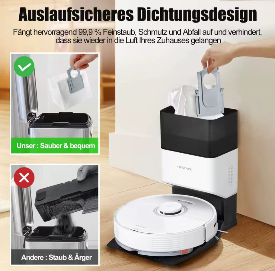 Roborock Staubbeutel Zubehör in Weiß für S8 Pro Ultra, S8+, S7 Maxv Ultra, S7 Pro Ultra, Q8 Max Plus und Q7 Max - Bild 2