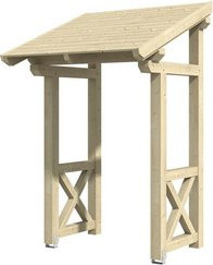 Skan Holz Haustür-Vordach Potsdam 4 aus nordischer Fichte in Natur Beige, B/T: 176 x 156 cm - Bild 1