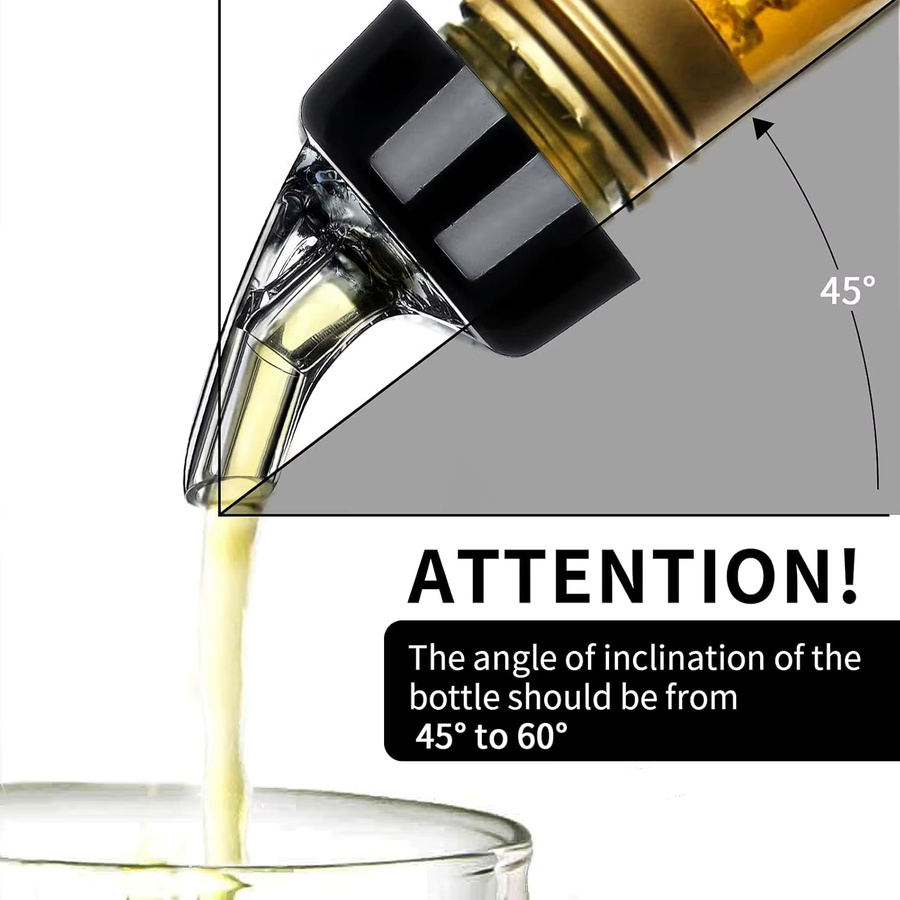 3 Stück bedruckte Messflaschen-Ausgießer für Spirituosen, Wein und Cocktails mit 60 ml Markierung - Bild 5