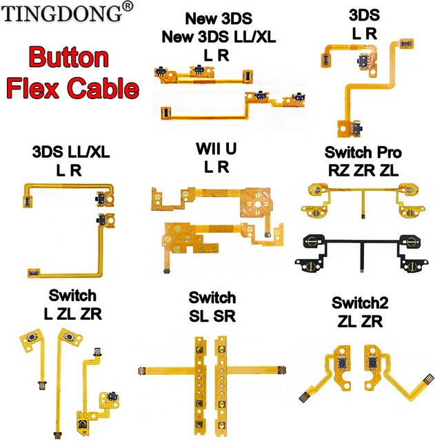 TingDong Reparaturset mit linken und rechten leitfähigen Folien für Nintendo Switch, 3DS XL/LL, New 3DS XL/LL und WII U Controller - Bild 1