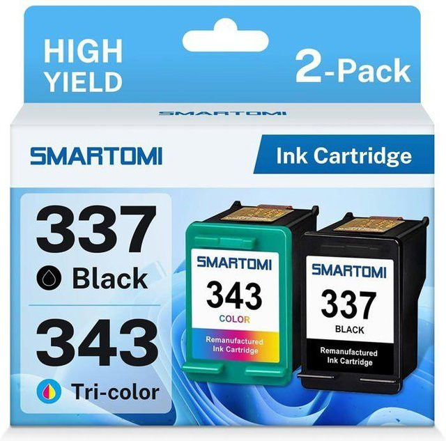 STEL ORA Tintenpatronen Set kompatibel mit HP 337 343 XL, Schwarz und Multicolor für HP Deskjet 5940 6940 6980 D4160 und Photosmart 2570 - Bild 1
