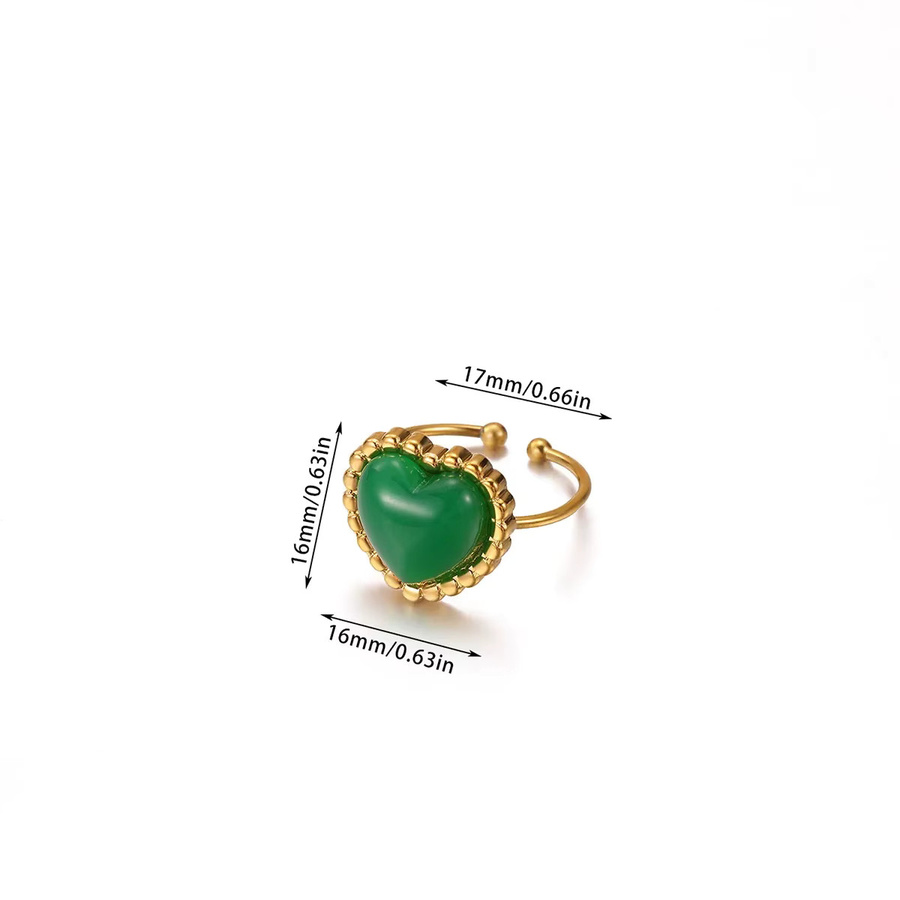 ETCAVCE Ringe Edelstahl, Gold, Naturstein, Damen, Vintage - Bild 2