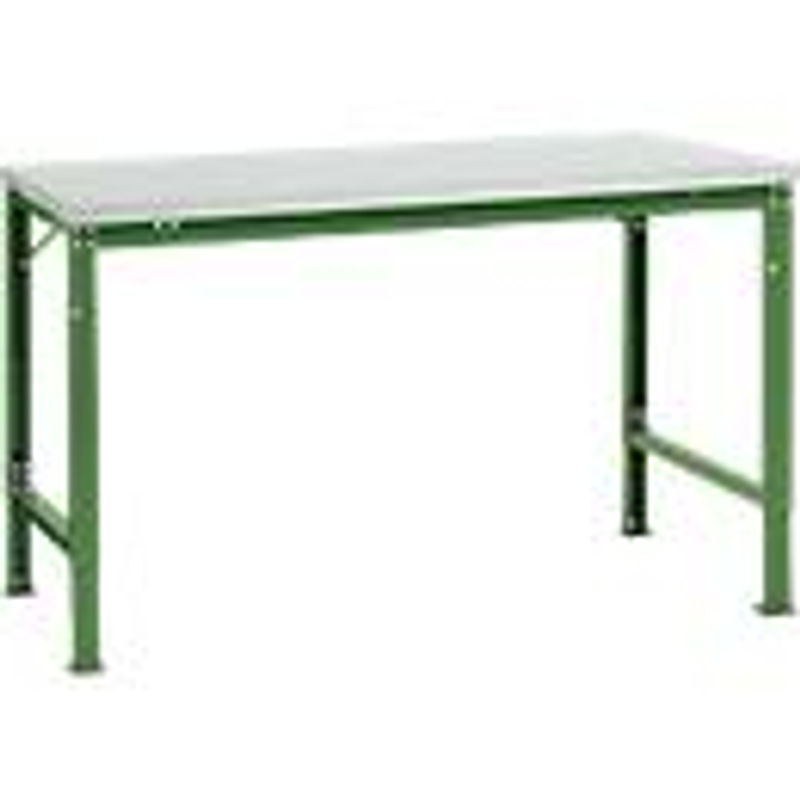 Manuflex Grundtisch UNIVERSAL Spezial höhenverstellbar in Melamin lichtgrau und resedegrün, B: 150 cm, T: 100 cm - Bild 3