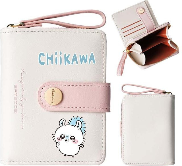 Chiikawa Cartoon Momonga Hachiware Geldbörse, 2-in-1 Kartentasche, Münzbörse - Bild 1