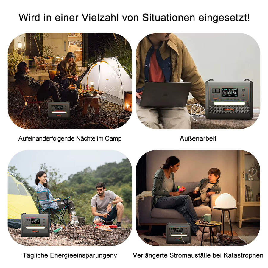 SolarPlay Q2402M Tragbare Powerstation mit 2500W Dauerleistung und faltbarem Trolley für Outdoor und Camping - Bild 4