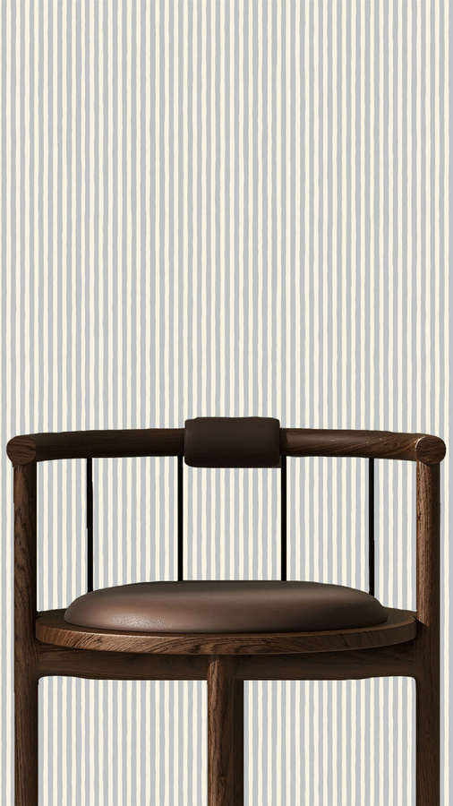 Josephine Munsey Tapete Hand Painted Stripe in Barton Blue/Cotswold White, gestreift, Vlies-Tapete, vorgestrichen - Bild 1