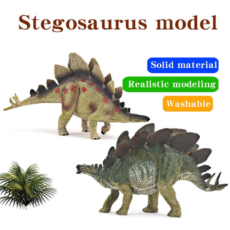 XIALIBAOMOWAN Jurassic Stegosaurus Dinosaurier-Modell-Actionfigur, Grün, Kunststoff - Bild 2