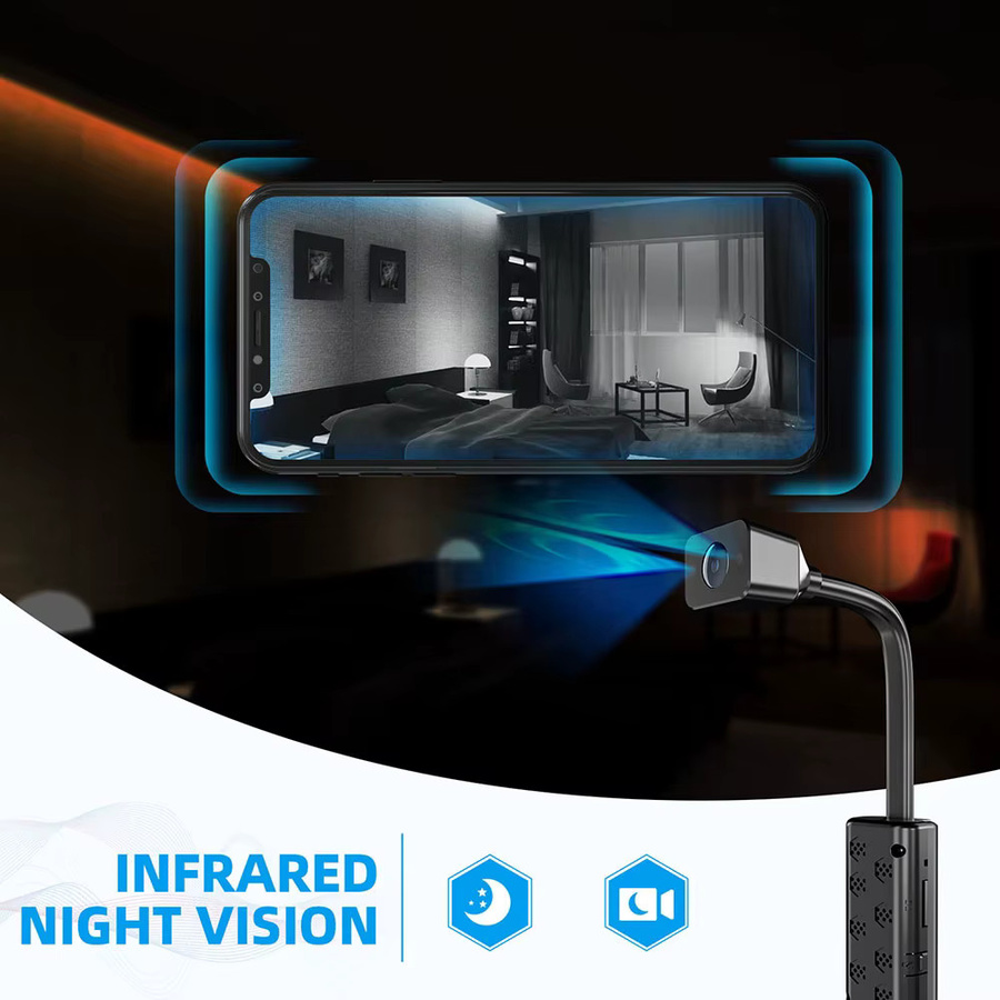 CUGUU Mini HD 4K WiFi Überwachungskamera mit Nachtsicht und USB-Modul in Schwarz - Bild 3