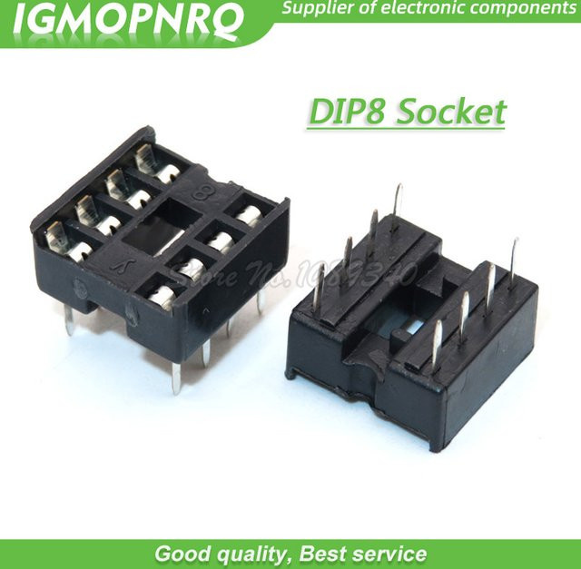 20 Stück 8-Pin DIP IC Sockel Adapter zum Löten in Schwarz - Bild 1