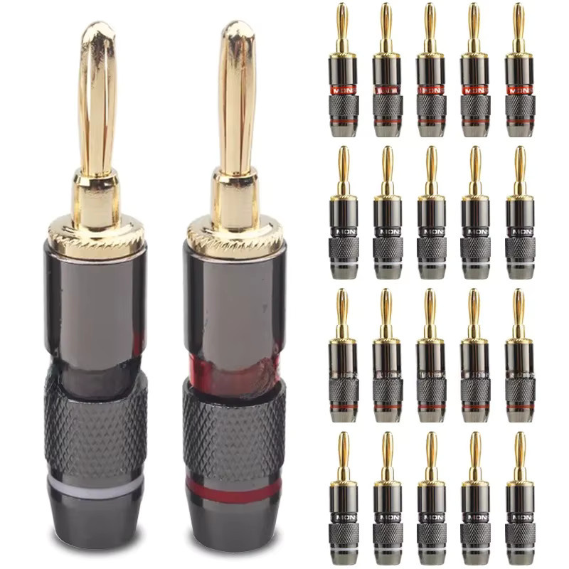 Vergoldete Lautsprecher-Adapter aus reinem Kupfer, Banana Stecker für Audio-Anschlüsse, Farbe: Gold - Bild 3