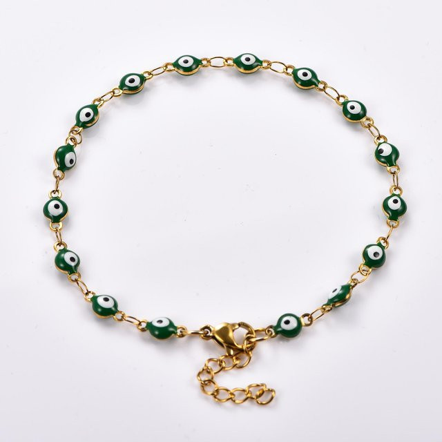 YULIN Armband Edelstahl, Gold, Türkisches Böses Auge, Damen, 24cm - Bild 1