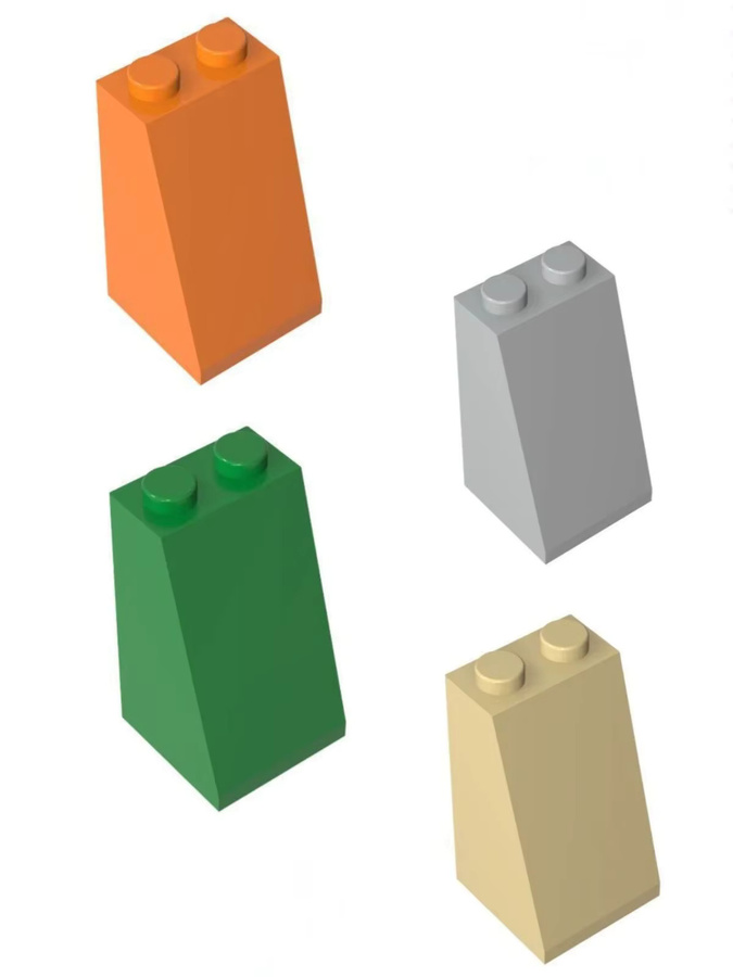 JIAJIALE Bausteine Slope 75 3684 304992x2x3, 20-teiliges Set, Bunt / Mehrfarbig - Bild 2