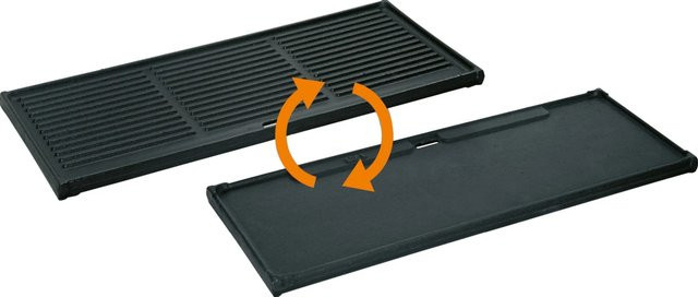 Enders Gusswendeplatte 1/3 aus emailliertem Gusseisen für Gasgrills, schwarz, B: 44,0 cm, T: 19,5 cm, H: 1,5 cm - Bild 1