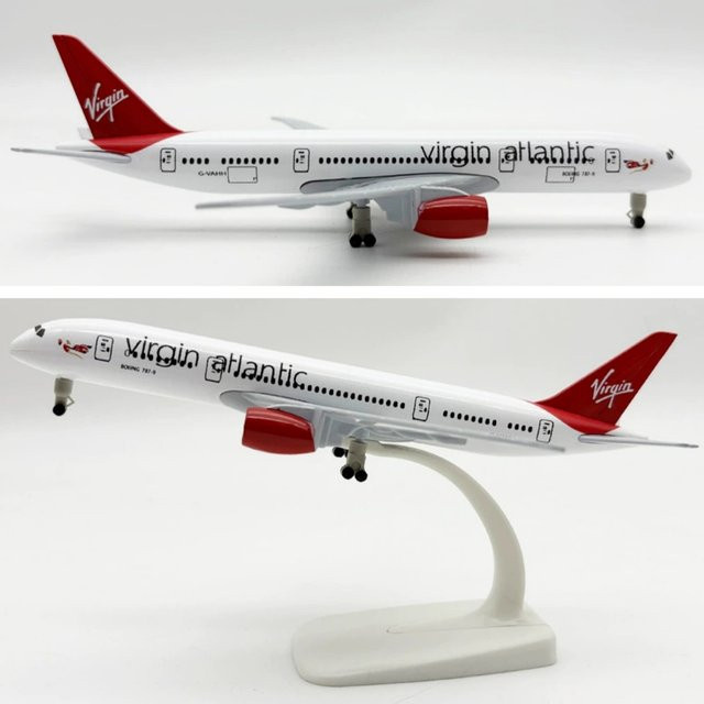 ZOCO Virgin Atlantic B787 Fluggesellschaft Modellflugzeug, Metall, 20 cm - Bild 1