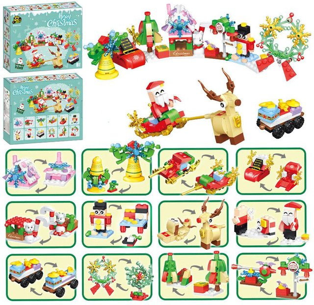 Linyi toy car Weihnachtsbaum Elch Zug, Baustein Set, ab 6 Jahren - Bild 1