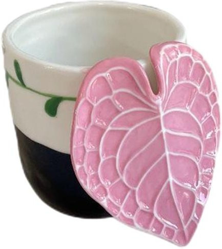 Keramik-Kaffeetasse mit 3D-Blattgriff von jincharongyuya, 300 ml, mikrowellen- und spülmaschinenfest, mehrfarbig - Bild 1