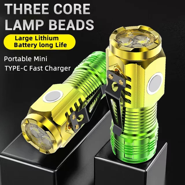 KDULIT Mini-LED-Taschenlampe mit Magnet und Blitzfunktion, wiederaufladbare Multifunktions-Campinglaterne für Notfälle und Outdoor-Einsätze - Bild 1